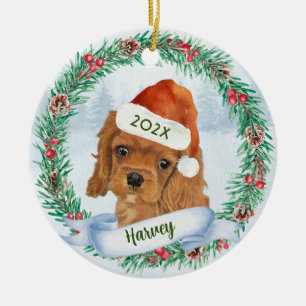 Cavalier King Charles Spaniel Dog Christmas Ceramic Tree Decoration