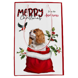 Cavalier King Charles Spaniel Dog Christmas Medium Gift Bag
