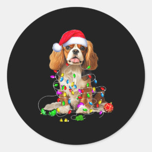 Cavalier King Charles Spaniel Dog Christmas Orname Classic Round Sticker