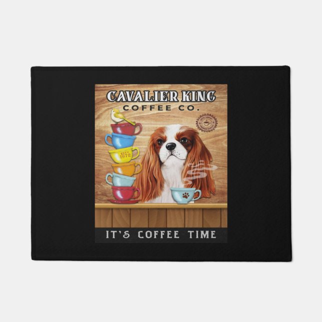 Cavalier King Charles Spaniel Dog Coffee Doormat (Front)