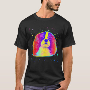 Cavalier King Charles Spaniel Dog Face Rainbow Spa T-Shirt