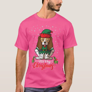 Cavalier King Charles Spaniel Dog Greets Merry Chr T-Shirt