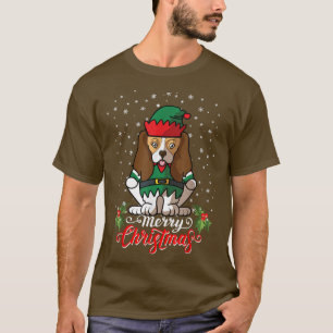 Cavalier King Charles Spaniel Dog Greets Merry Chr T-Shirt