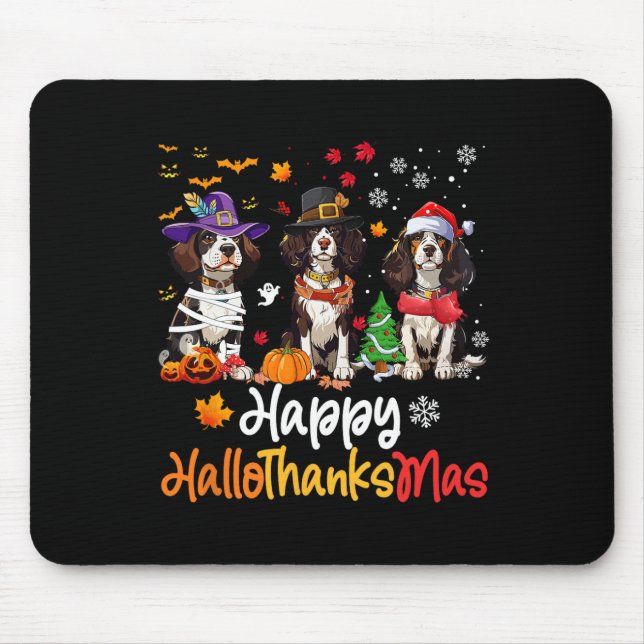 Cavalier King Charles Spaniel Dog Halloween Christ Mouse Pad (Front)