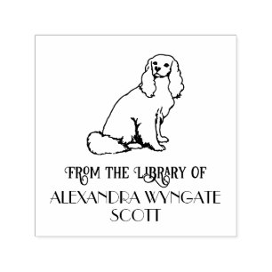 Cavalier King Charles Spaniel Dog Library Book Self-inking Stamp