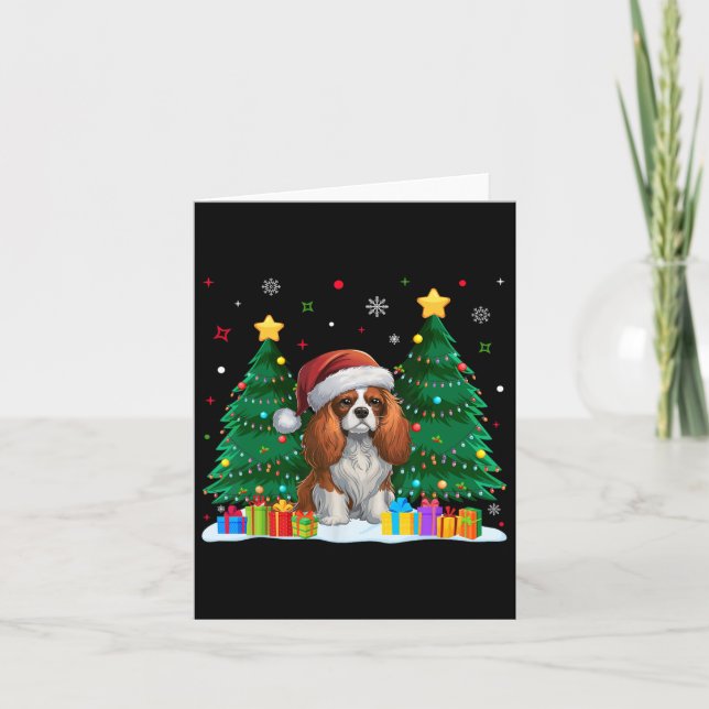 Cavalier King Charles Spaniel Dog Lovers Santa Xma Card (Front)