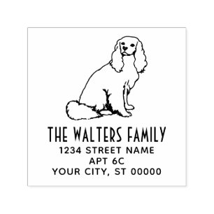Cavalier King Charles Spaniel Dog Name Address Self-inking Stamp