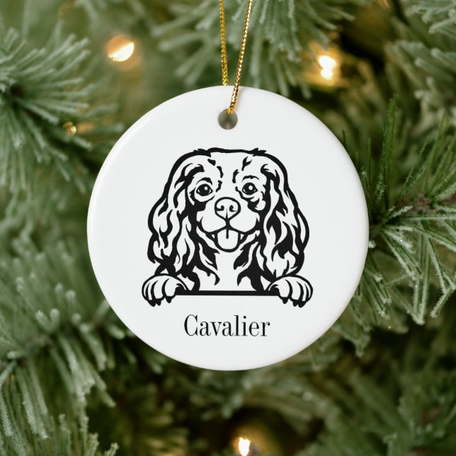 Cavalier King Charles Spaniel dog Personalised Pet Ceramic Tree Decoration (Tree)