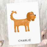 Cavalier King Charles Spaniel Dog Personalised Postcard<br><div class="desc">Cute Ruby Cavalier King Charles Spaniel dog design to make you smile.  Original art by Nic Squirrell. Change the name to personalise.</div>