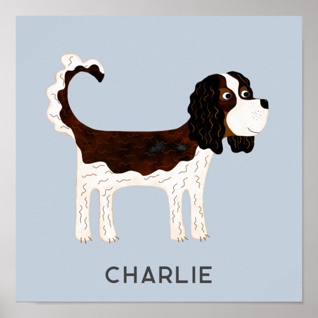 Cavalier King Charles Spaniel Dog Personalised Poster (Front)
