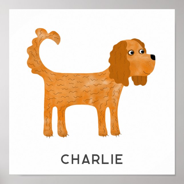 Cavalier King Charles Spaniel Dog Personalised Poster (Front)