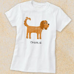 Cavalier King Charles Spaniel Dog Personalised T-Shirt<br><div class="desc">Cute Ruby Cavalier King Charles Spaniel dog design for animal lovers.  Original art by Nic Squirrell. Change the name or text to customise.</div>