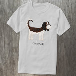 Cavalier King Charles Spaniel Dog Personalised T-Shirt<br><div class="desc">Cute Tricolor Cavalier King Charles Spaniel dog design for animal lovers.  Original art by Nic Squirrell. Change the name or text to customise.</div>