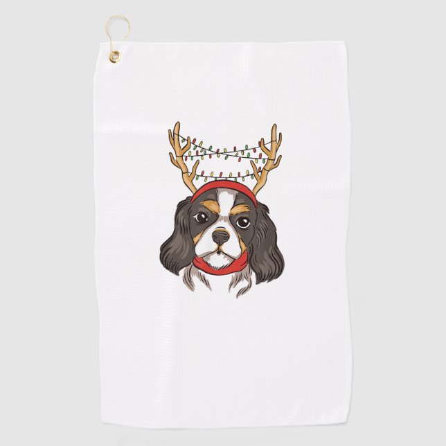 Cavalier King Charles Spaniel Dog Pet Christmas  Golf Towel (Front)