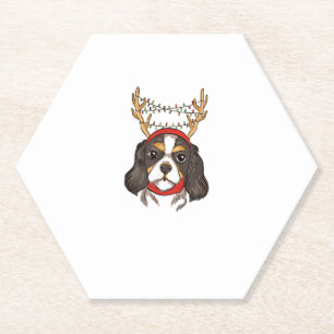 Cavalier King Charles Spaniel Dog Pet Christmas Paper Coaster