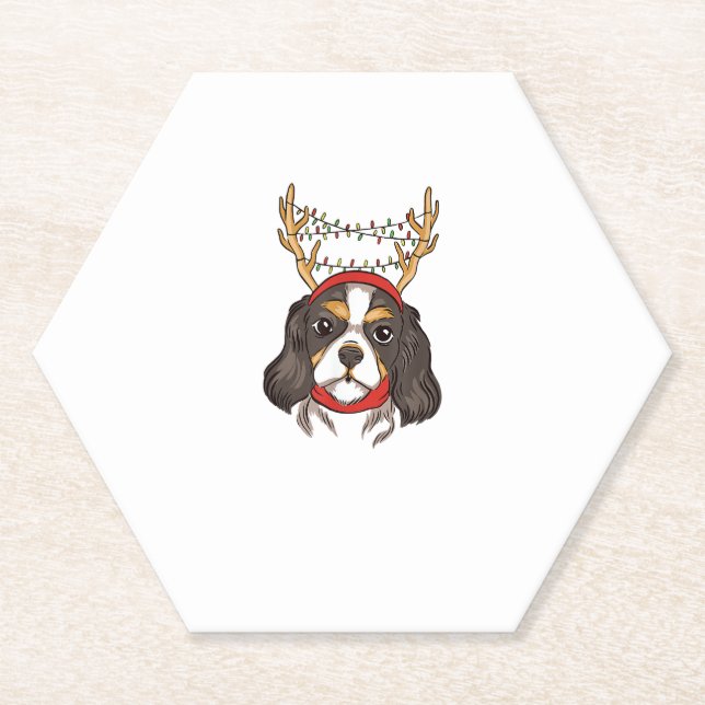 Cavalier King Charles Spaniel Dog Pet Christmas  Paper Coaster (Front)