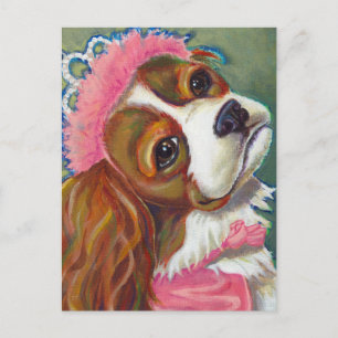 Cavalier King Charles Spaniel Dog Princess ART Postcard