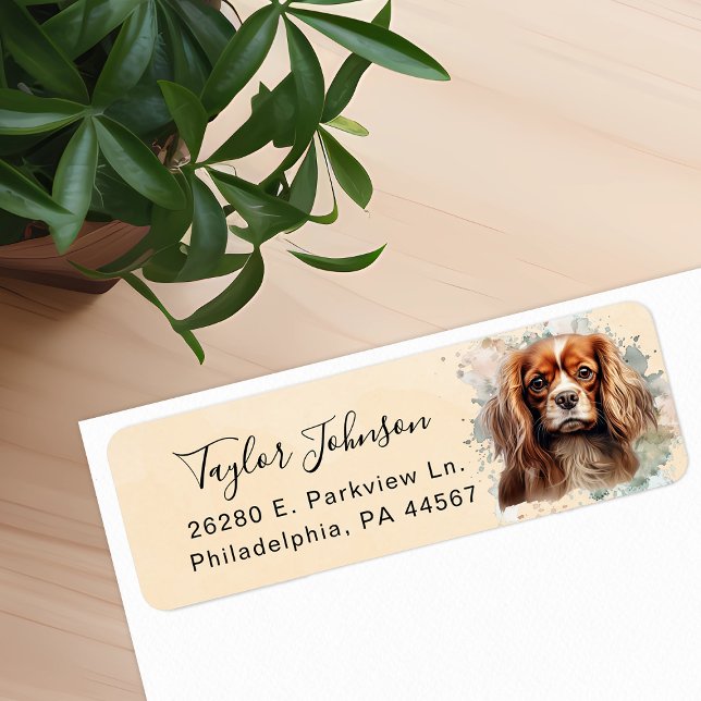 Cavalier King Charles Spaniel Dog Return Address (Creator Uploaded)
