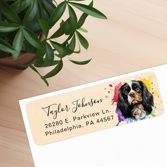 Cavalier King Charles Spaniel Dog Return Address (Creator Uploaded)