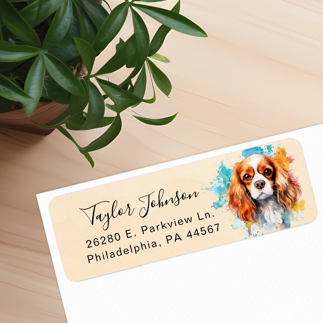 Cavalier King Charles Spaniel Dog Return Address (Creator Uploaded)