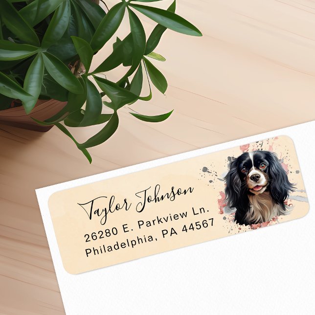 Cavalier King Charles Spaniel Dog Return Address (Creator Uploaded)