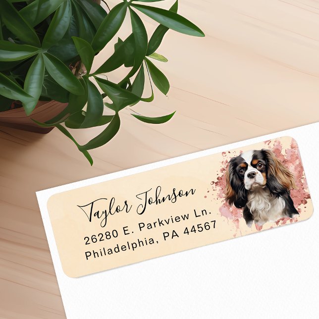 Cavalier King Charles Spaniel Dog Return Address (Creator Uploaded)