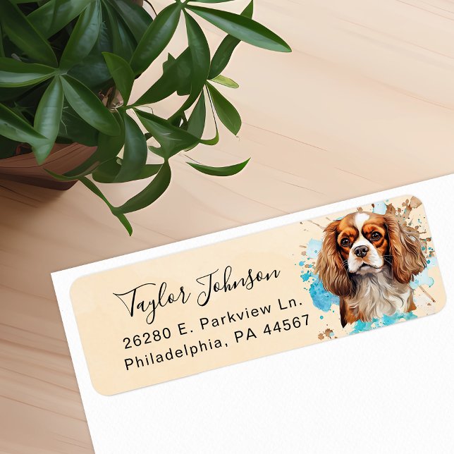 Cavalier King Charles Spaniel Dog Return Address (Creator Uploaded)