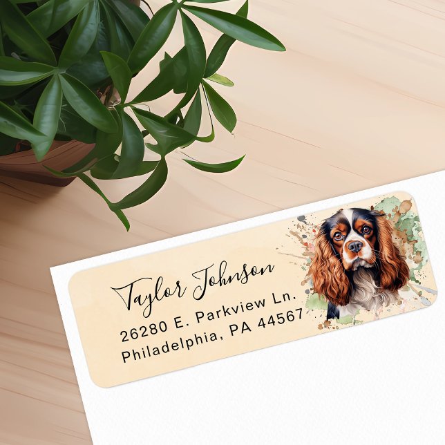 Cavalier King Charles Spaniel Dog Return Address (Creator Uploaded)