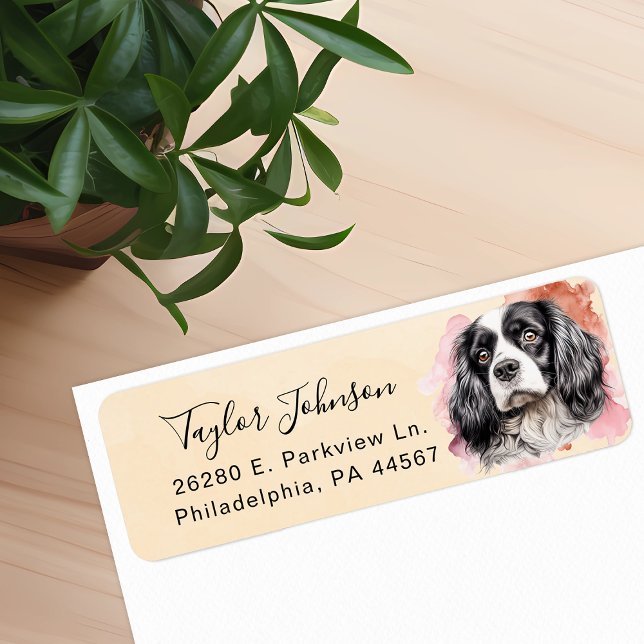 Cavalier King Charles Spaniel Dog Return Address (Creator Uploaded)
