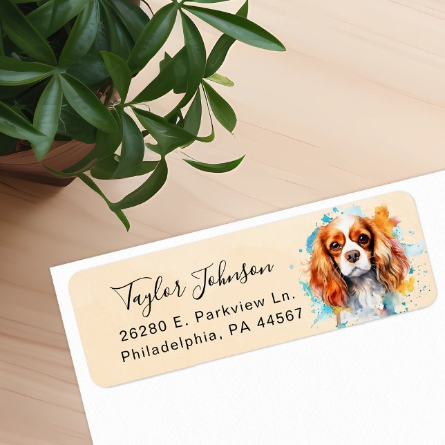 Cavalier King Charles Spaniel Dog Return Address (Creator Uploaded)