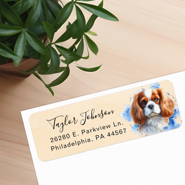 Cavalier King Charles Spaniel Dog Return Address (Creator Uploaded)