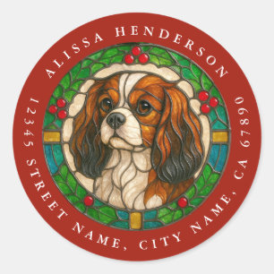 Cavalier King Charles Spaniel Dog Round Stickers