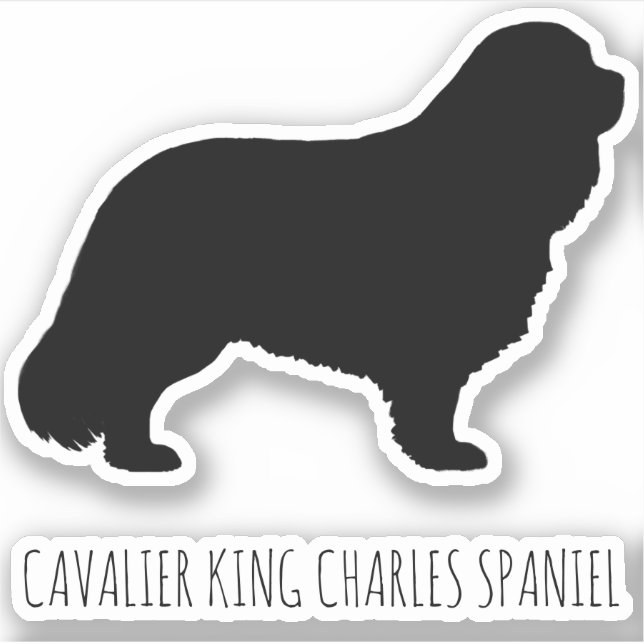 Cavalier King Charles Spaniel Dog Silhouette Vinyl (Front)