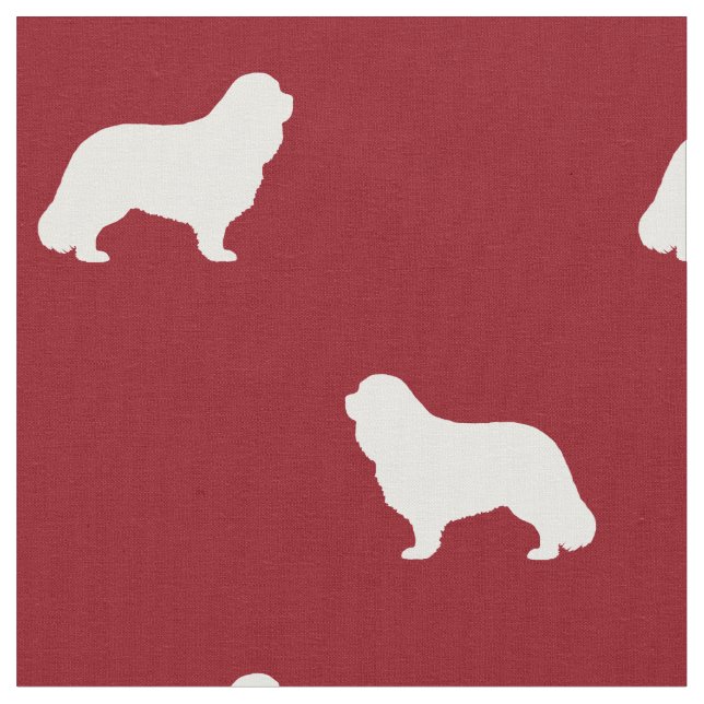 Cavalier King Charles Spaniel Dog Silhouettes Fabric (Close Up)