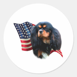 Cavalier King Charles Spaniel Flag Classic Round Sticker