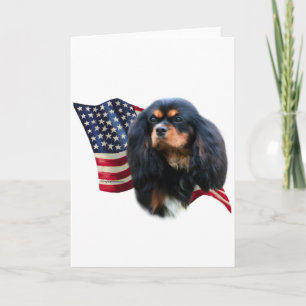 Cavalier King Charles Spaniel Flag Holiday Card