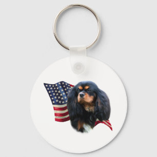 Cavalier King Charles Spaniel Flag... - Keychain