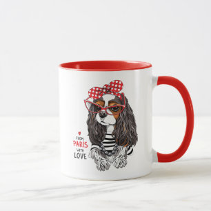 Cavalier King Charles Spaniel From Paris With Love Mug