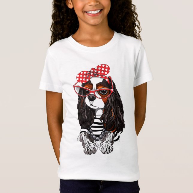 Cavalier King Charles Spaniel From Paris With Love T-Shirt (Front)