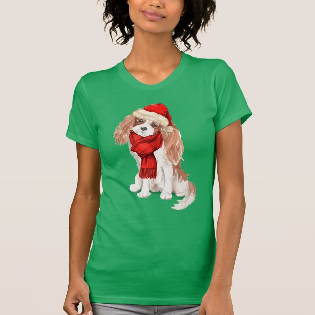 Cavalier King Charles Spaniel Funny Holiday T-Shirt (Front)
