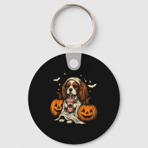 Cavalier King Charles Spaniel Ghost Halloween Cava Key Ring
