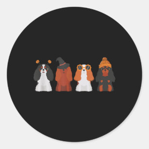 Cavalier King Charles Spaniel Halloween Cavalier Classic Round Sticker