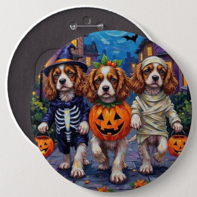 Cavalier King Charles Spaniel Halloween Costumes 6 Cm Round Badge (Front & Back)