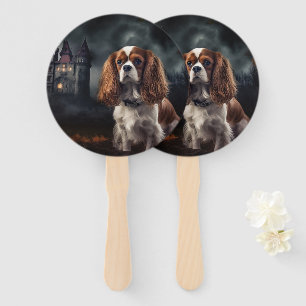 Cavalier King Charles Spaniel Halloween Scary Hand Fan