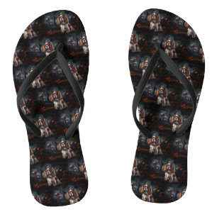 Cavalier King Charles Spaniel Halloween Scary Jandals