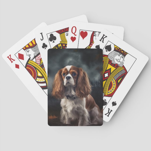 Cavalier King Charles Spaniel Halloween Scary Playing Cards (Back)