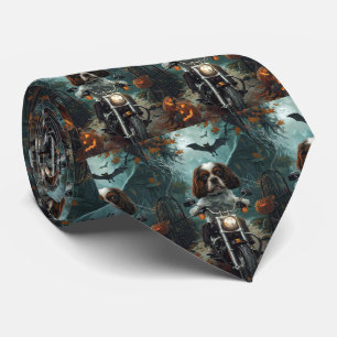 Cavalier King Charles Spaniel Halloween Scary Tie