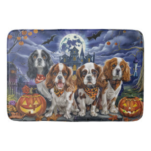 Cavalier King Charles Spaniel Halloween Spooky Bath Mat