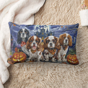Cavalier King Charles Spaniel Halloween Spooky Lumbar Cushion