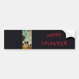 cavalier king charles spaniel happy cavaween bumper sticker